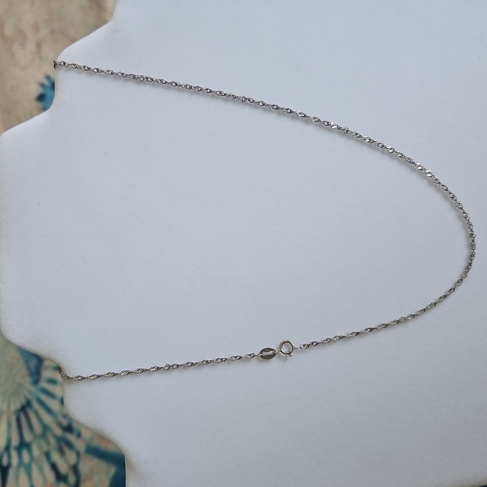 Vintage Sterling Silver Diamond Cut  18" Chain